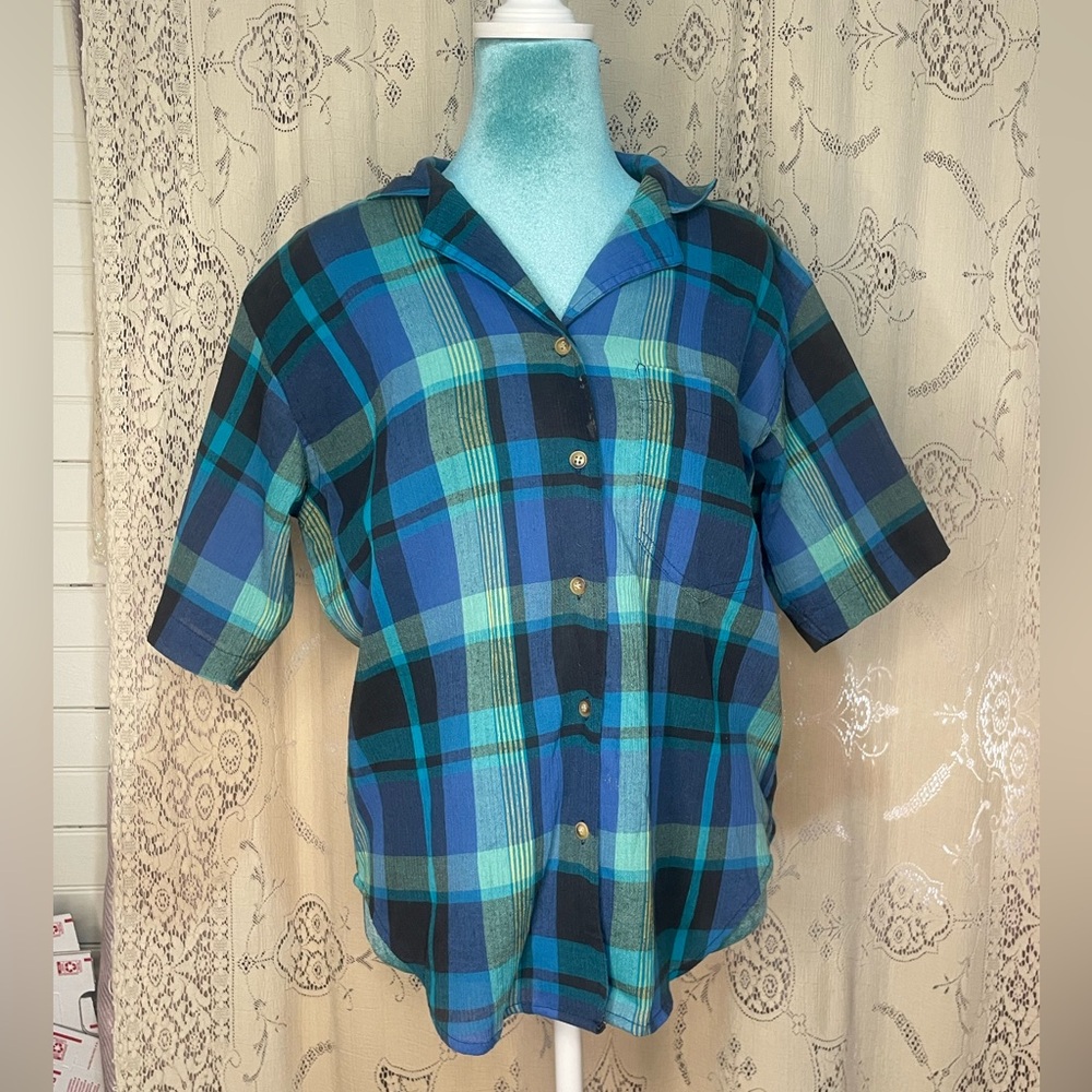 Joan Harper: vintage 80s plaid top